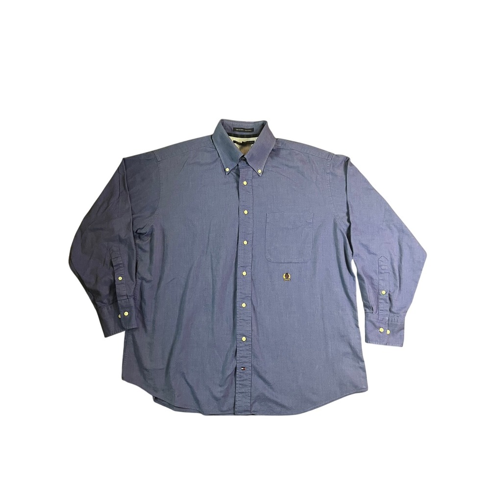 Tommy Hilfiger Mens Original Oxford Button Down Shirt Blue Large 16.5 32/33